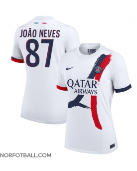 Billige Fotballdrakt Paris Saint-Germain Joao Neves #87 Replika Bortedrakt Dame 2024-25 Kortermet